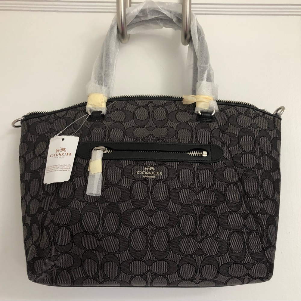 Authentic Coach Signature Jaquard Prairie Satchel